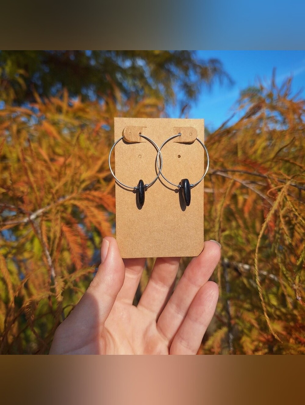 Hypersthene Hoop Earrings ~ Handcrafted Jewelry